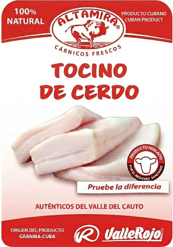 Tocino Fresco de Cerdo (paquete 0.8 - 1.0 Kg)
