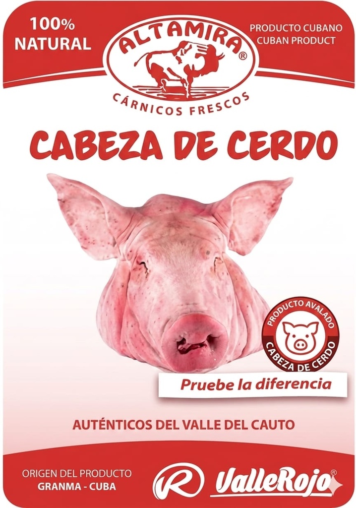 Cabeza de Cerdo paquete 5 - 5.5 Kg