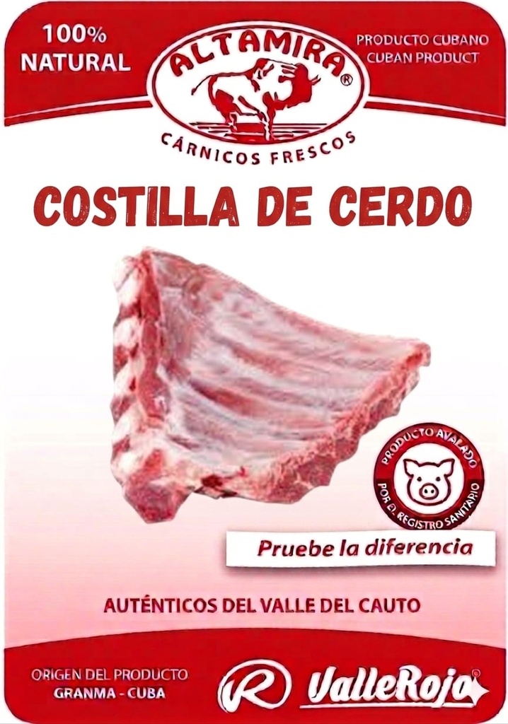 Punta de Costilla de Cerdo  paquete 0.8 - 1Kg