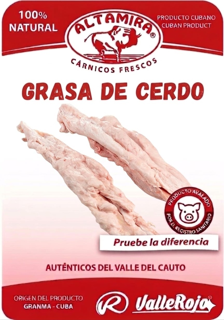 Grasa de Cerdo (Unto) paquete de 0.8 - 1Kg
