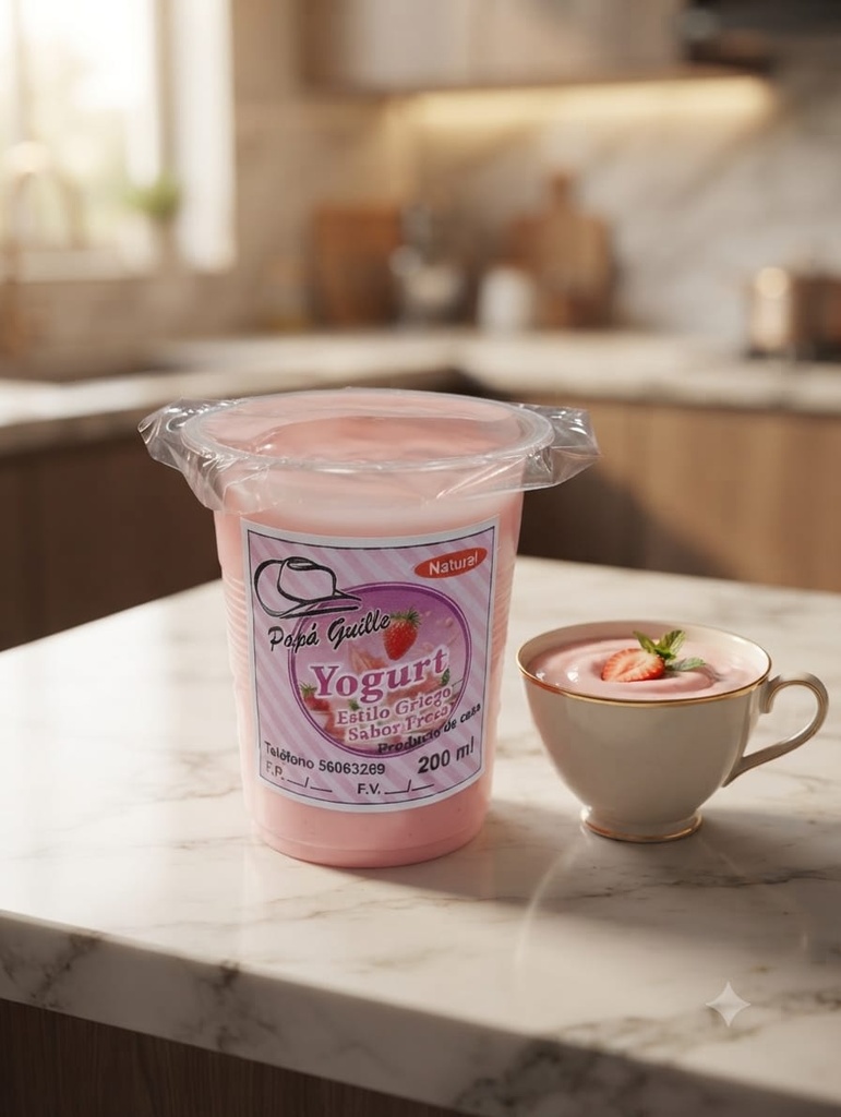 Yogurt Natural Estilo Griego 200ml (Sabor Fresa)