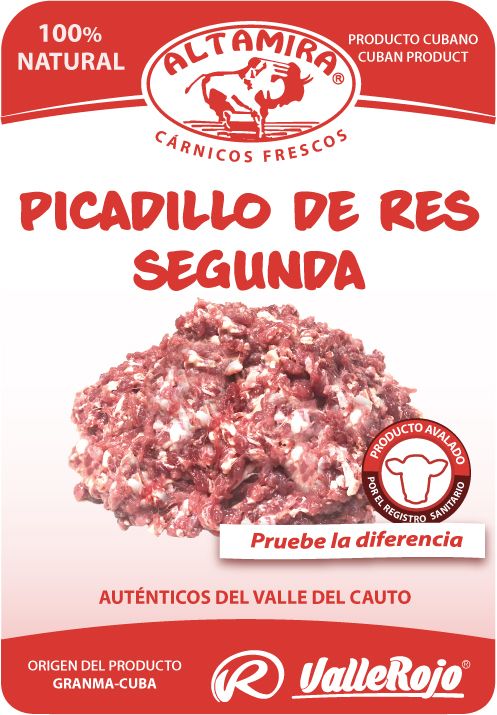 Picadillo de carne de res de segunda paquete de 0.5 a 0.7Kg
