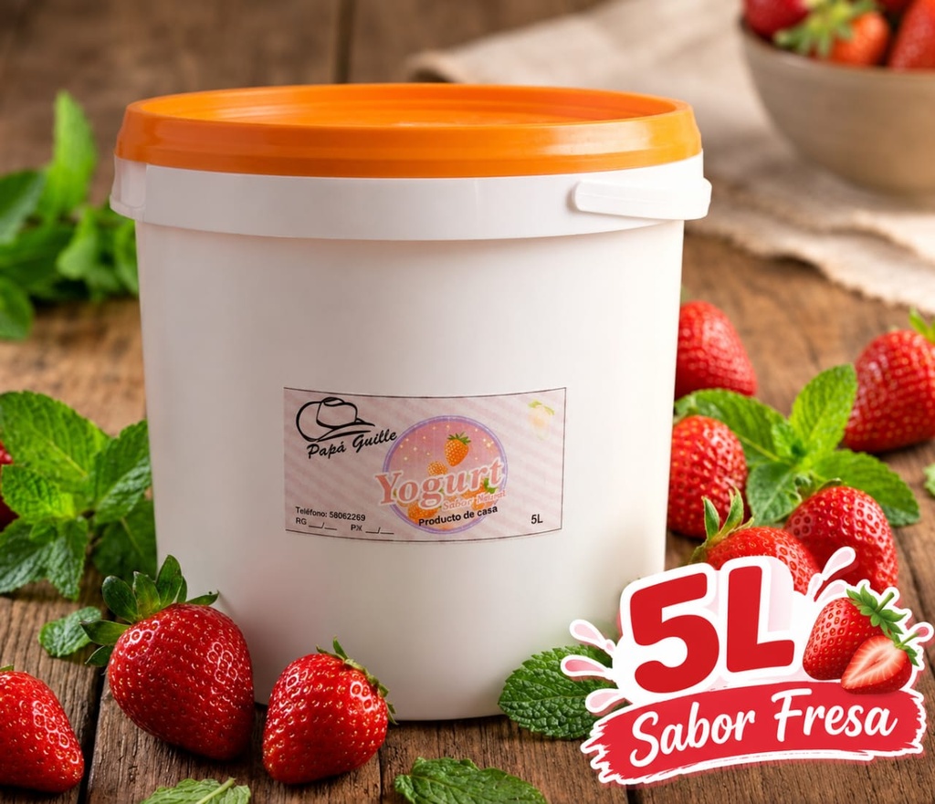 Yogurt Saborizado (Fresa) 5 Lt