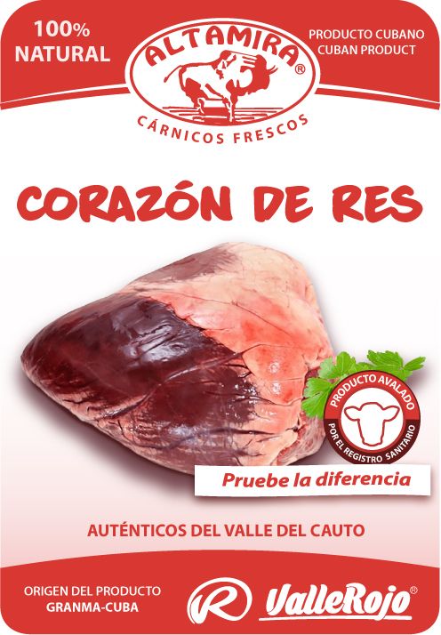 Corazón de Res paquete de 0.8-1Kg