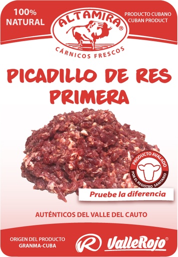 Picadillo de carne de res de primera paquete de 0.8 a 1Kg