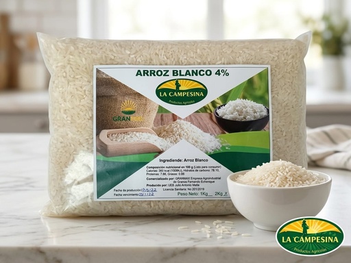 Arroz Blanco (Nacional) paquete 2 Kg