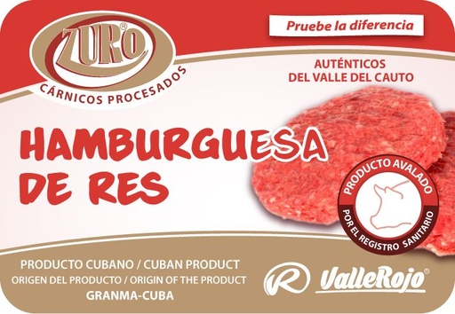 Hamburguesa de carne de res  (Caja de 0.30 a 0.36 Kg - 4 Unidades)